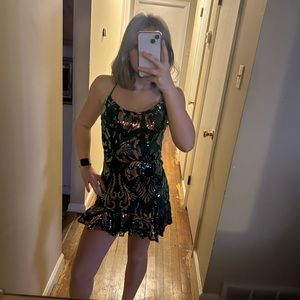 Hello Molly dark green homecoming dress!